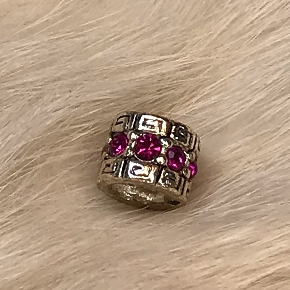 Pandora Sparkle Spacer Charm Bead Pink Silver 925